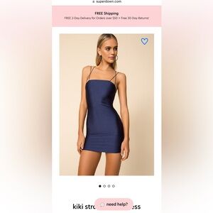 NEW WITH TAGS! Revolve superdown Kiki Strappy Mini Dress in Navy Blue Size S